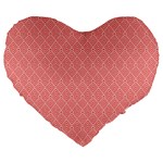 A Red And White Background With A Pattern Large 19  Premium Flano Heart Shape Cushions