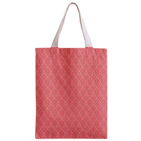 A Red And White Background With A Pattern Zipper Classic Tote Bag from ArtsNow.com Front