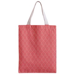 A Red And White Background With A Pattern Zipper Classic Tote Bag from ArtsNow.com Front