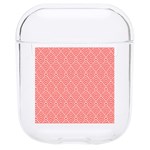 A Red And White Background With A Pattern Hard PC AirPods 1/2 Case