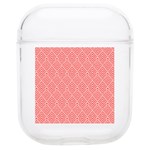 A Red And White Background With A Pattern Soft TPU AirPods 1/2 Case