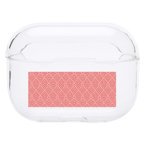 A Red And White Background With A Pattern Hard PC AirPods Pro Case from ArtsNow.com Front