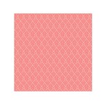 A Red And White Background With A Pattern Square Satin Scarf (30  x 30 )