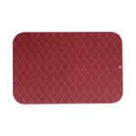 A Red And White Background With A Pattern Open Lid Metal Box (Silver)  