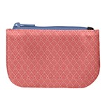 A Red And White Background With A Pattern Large Coin Purse