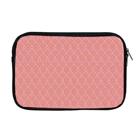 A Red And White Background With A Pattern Apple MacBook Pro 17  Zipper Case from ArtsNow.com Front