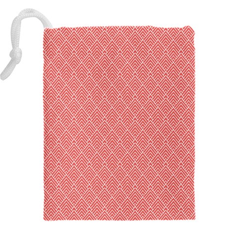 A Red And White Background With A Pattern Drawstring Pouch (4XL) from ArtsNow.com Back