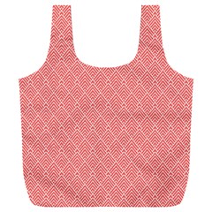 A Red And White Background With A Pattern Full Print Recycle Bag (XXL) from ArtsNow.com Front