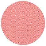 A Red And White Background With A Pattern Round Trivet