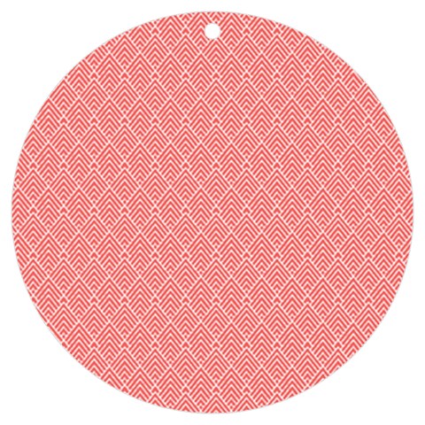 A Red And White Background With A Pattern UV Print Acrylic Ornament Round from ArtsNow.com Front