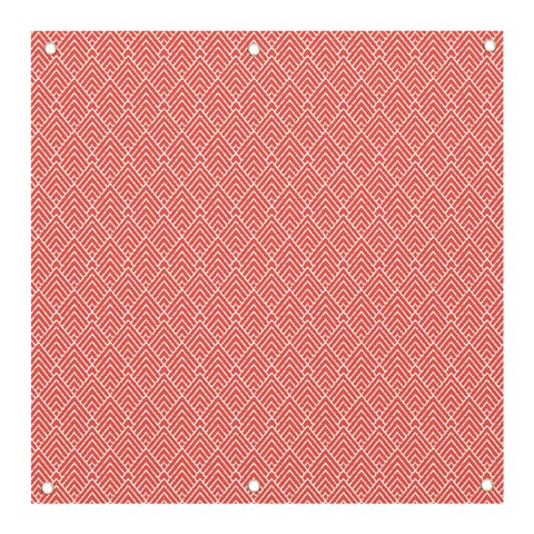 A Red And White Background With A Pattern Banner and Sign 3  x 3  from ArtsNow.com Front