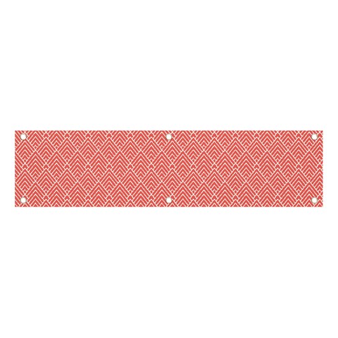 A Red And White Background With A Pattern Banner and Sign 4  x 1  from ArtsNow.com Front