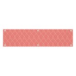 A Red And White Background With A Pattern Banner and Sign 4  x 1 