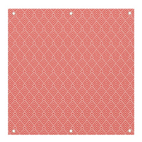 A Red And White Background With A Pattern Banner and Sign 4  x 4  from ArtsNow.com Front