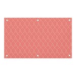 A Red And White Background With A Pattern Banner and Sign 5  x 3 