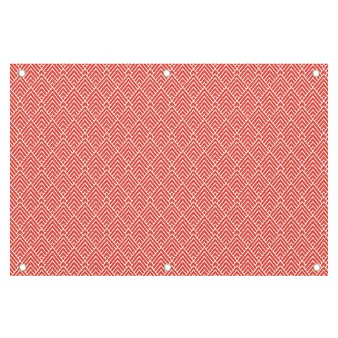 A Red And White Background With A Pattern Banner and Sign 6  x 4  from ArtsNow.com Front