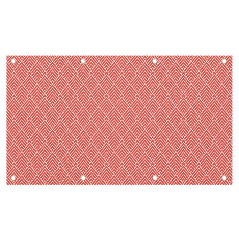 A Red And White Background With A Pattern Banner and Sign 7  x 4  from ArtsNow.com Front