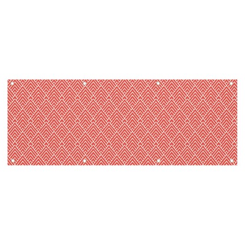 A Red And White Background With A Pattern Banner and Sign 8  x 3  from ArtsNow.com Front