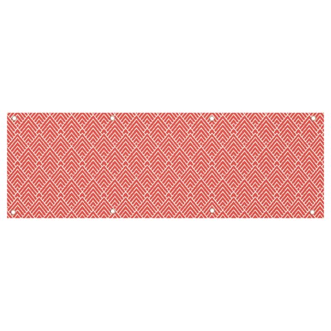 A Red And White Background With A Pattern Banner and Sign 9  x 3  from ArtsNow.com Front