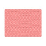 A Red And White Background With A Pattern Premium Plush Fleece Blanket (Mini)