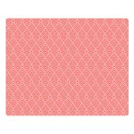 A Red And White Background With A Pattern Premium Plush Fleece Blanket (Large)