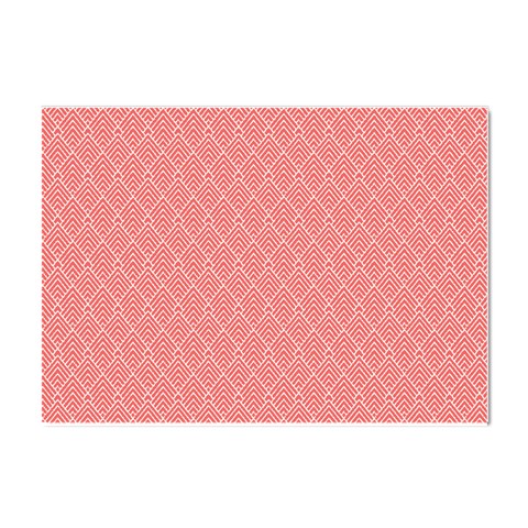 A Red And White Background With A Pattern Crystal Sticker (A4) from ArtsNow.com Front