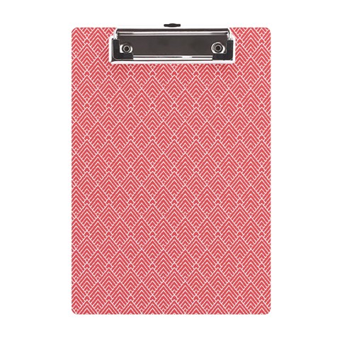 A Red And White Background With A Pattern A5 Acrylic Clipboard from ArtsNow.com Front