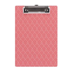 A Red And White Background With A Pattern A5 Acrylic Clipboard from ArtsNow.com Front