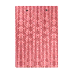 A Red And White Background With A Pattern A5 Acrylic Clipboard from ArtsNow.com Back