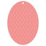 A Red And White Background With A Pattern UV Print Acrylic Ornament Oval