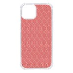 A Red And White Background With A Pattern iPhone 14 TPU UV Print Case