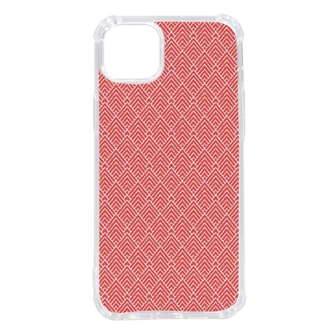 A Red And White Background With A Pattern iPhone 14 Plus TPU UV Print Case from ArtsNow.com Front