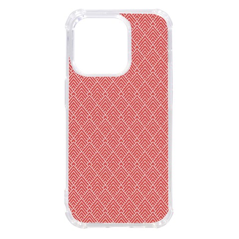 A Red And White Background With A Pattern iPhone 14 Pro TPU UV Print Case from ArtsNow.com Front