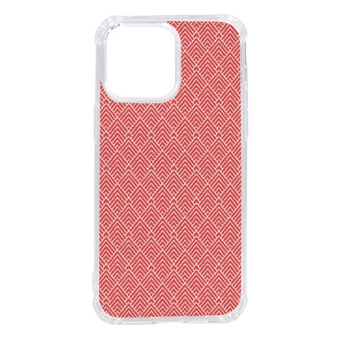 A Red And White Background With A Pattern iPhone 14 Pro Max TPU UV Print Case from ArtsNow.com Front