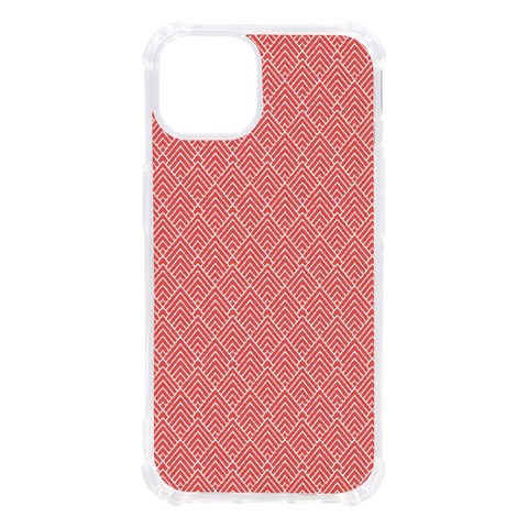 A Red And White Background With A Pattern iPhone 13 TPU UV Print Case from ArtsNow.com Front