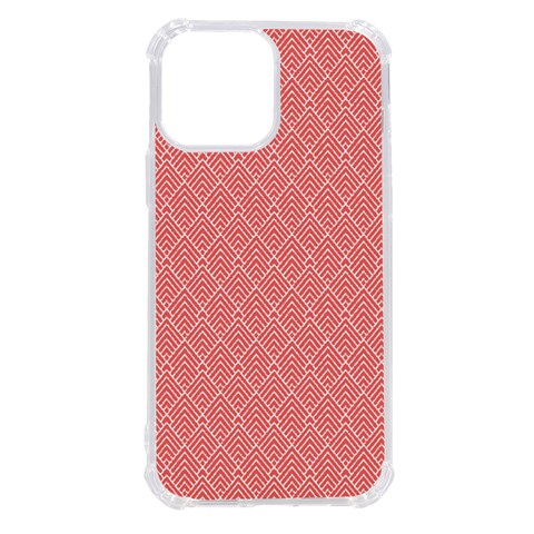 A Red And White Background With A Pattern iPhone 13 Pro Max TPU UV Print Case from ArtsNow.com Front