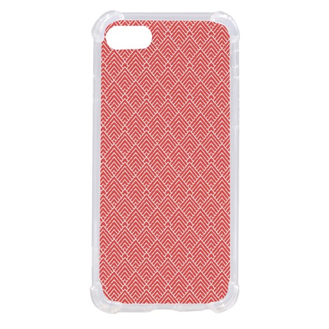 A Red And White Background With A Pattern iPhone SE from ArtsNow.com Front