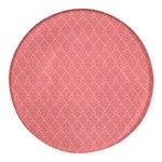 A Red And White Background With A Pattern Round Glass Fridge Magnet (4 pack)