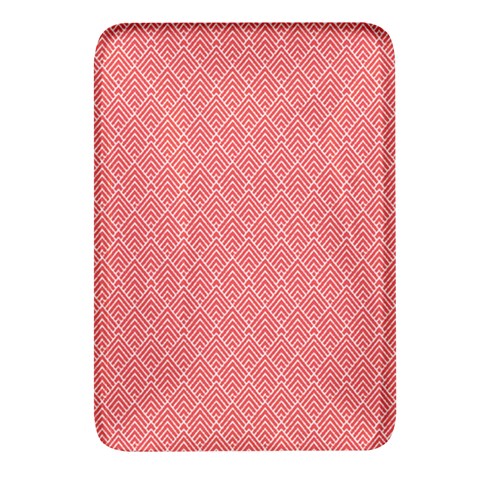 A Red And White Background With A Pattern Rectangular Glass Fridge Magnet (4 pack) from ArtsNow.com Front