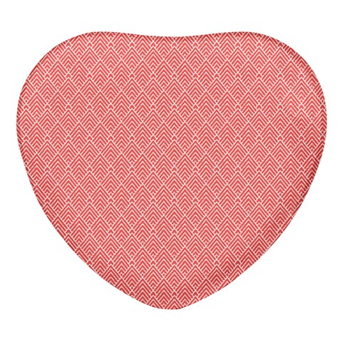 A Red And White Background With A Pattern Heart Glass Fridge Magnet (4 pack) from ArtsNow.com Front