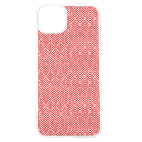 A Red And White Background With A Pattern iPhone 15 TPU UV Print Case from ArtsNow.com Front