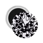 A Black And White Picture Of A Bunch Of Flowers 2.25  Magnets