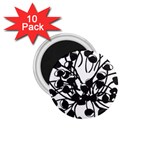 A Black And White Picture Of A Bunch Of Flowers 1.75  Magnets (10 pack) 