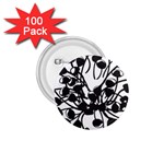 A Black And White Picture Of A Bunch Of Flowers 1.75  Buttons (100 pack) 