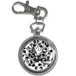 A Black And White Picture Of A Bunch Of Flowers Key Chain Watches