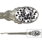 A Black And White Picture Of A Bunch Of Flowers Letter Opener