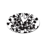 A Black And White Picture Of A Bunch Of Flowers Sticker Oval (10 pack)