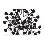 A Black And White Picture Of A Bunch Of Flowers Plate Mats