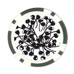 A Black And White Picture Of A Bunch Of Flowers Poker Chip Card Guard