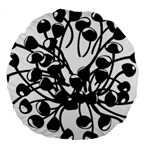 A Black And White Picture Of A Bunch Of Flowers Large 18  Premium Round Cushions